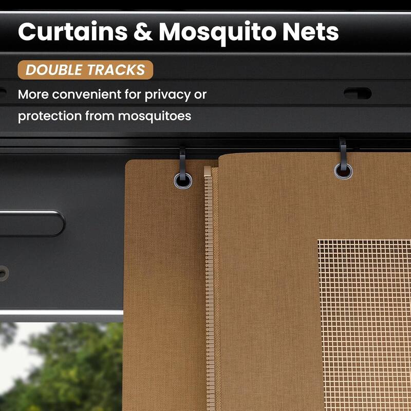 COSIEST 10'x12'Hardtop Gazebo with Netting and Curtains