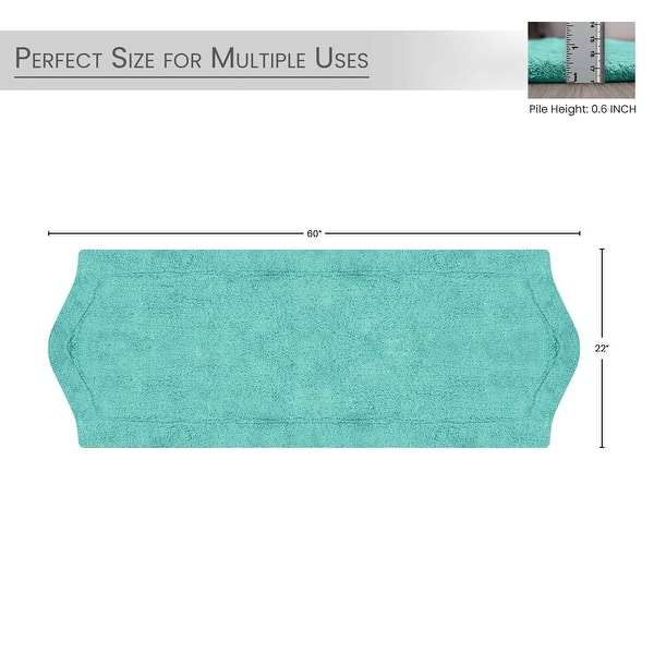 dimension image slide 10 of 15, Home Weavers Bathroom Rug, Cotton Soft, Water Absorbent Bath Rug, Non Slip Shower Rug Machine Washable 22"x60" Runner