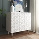 preview thumbnail 2 of 15, Clihome 2 Door Sideboard Glossy Locker Media Storage Accent Cabinet White