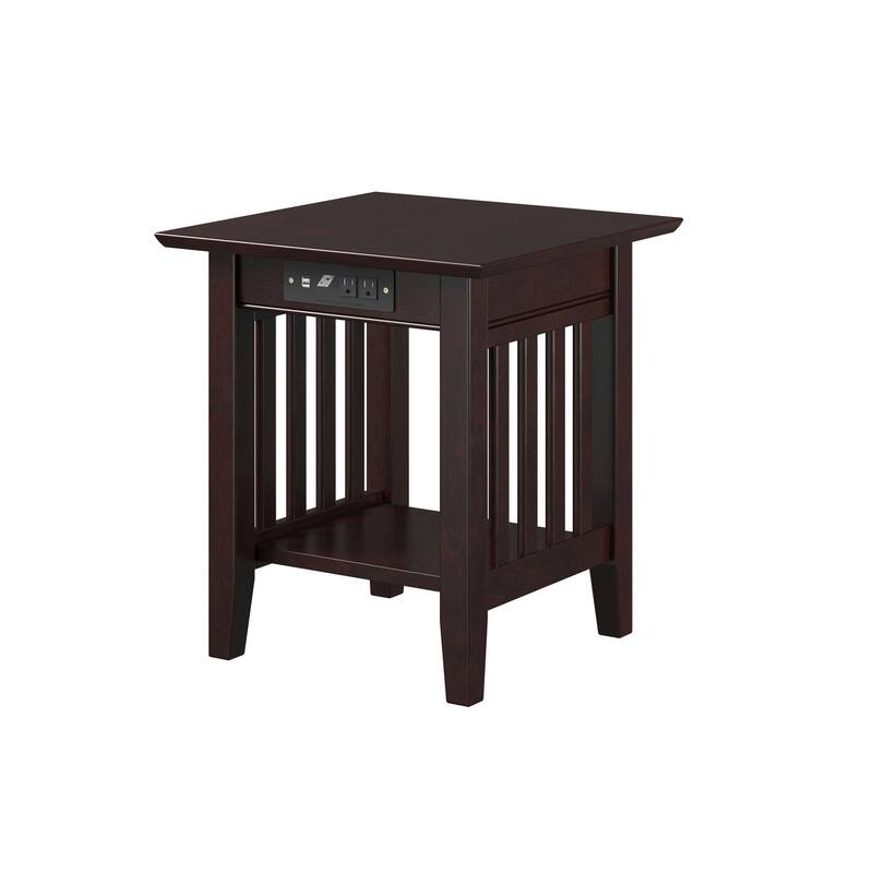 AFI Mission End Table with Charging Station