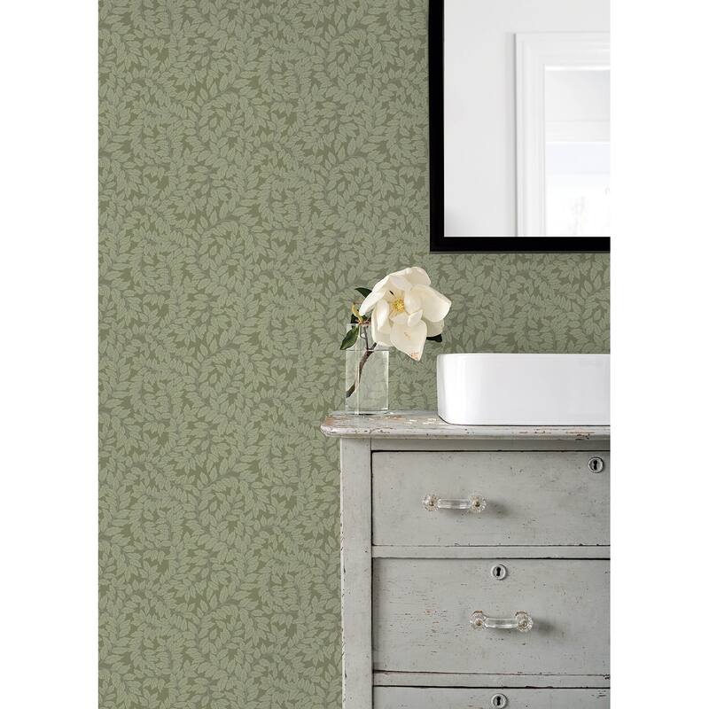 A-Street Prints Lindlov Moss Leafy Vines Wallpaper