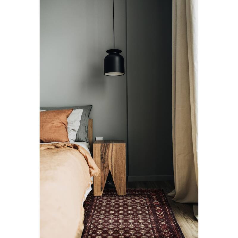 ECARPETGALLERY Hand-knotted Teimani Dark Red Wool Rug - 3'8 x 5'11