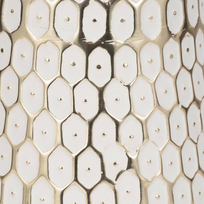 Sagebrook Home Metal Gold Geometric Cylinder Tribal Vase