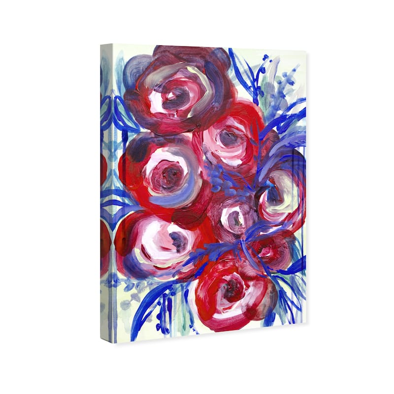 Wynwood Studio Canvas Abstract Patriotic Bouquet Red and Modern & Contemporary Wall Art Canvas Print