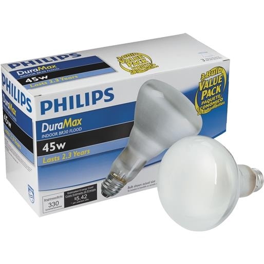 Philips 65 Watt Br30 Incandescent Duramax Dimmable Flood Light Bulb 3 Pack 223040 The Home Depot