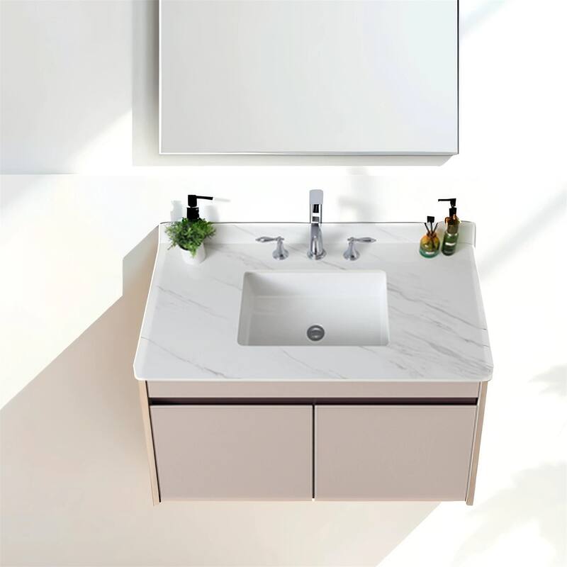 37" Marble Vanity Top with 1 Pre-drilled Faucet Holes, Undermount Sink