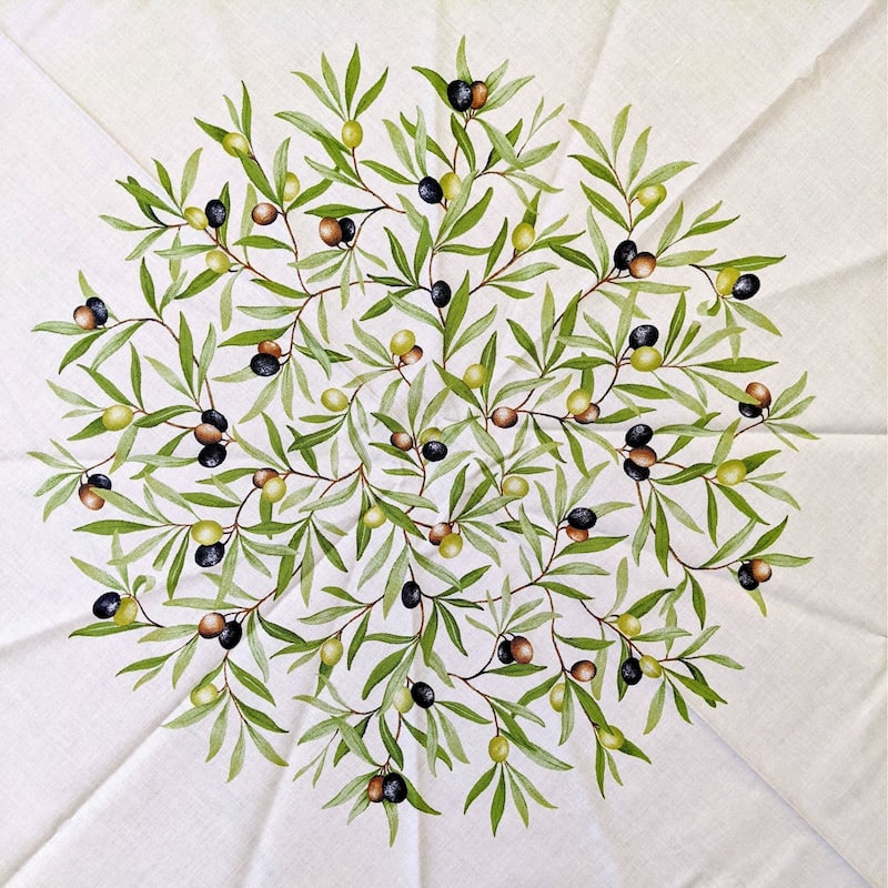 Wipeable Spill Resistant Provencal Cotton Cannes Collection Tablecloth