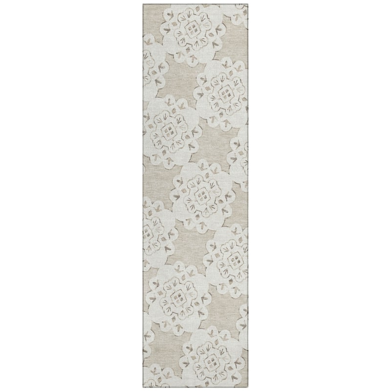 Machine Washable Indoor/ Outdoor Global Motif Chantille Rug