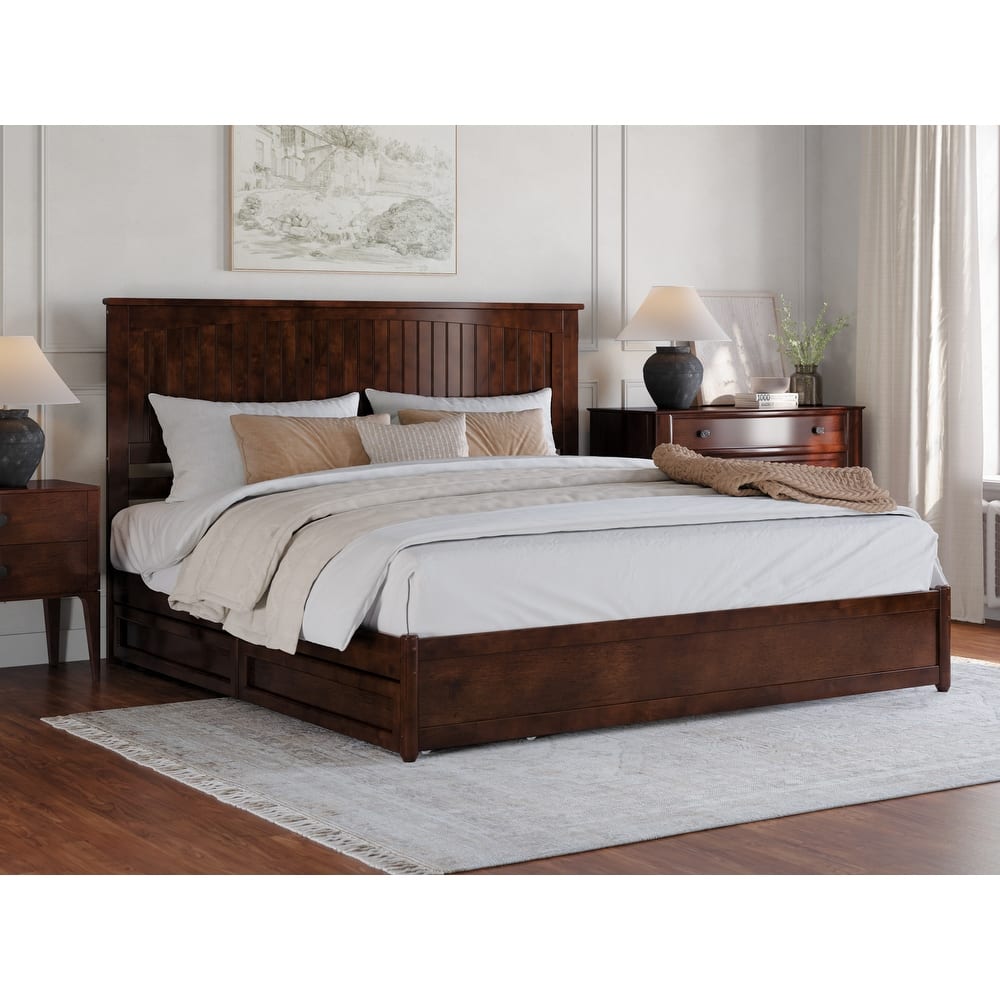 Malta Platform Bed with Panel Footboard and Storage Drawers