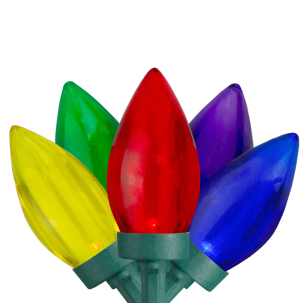 LED C9 Transparent Christmas Lights - Multi-color - 17' Green Wire - 50ct - 17ft