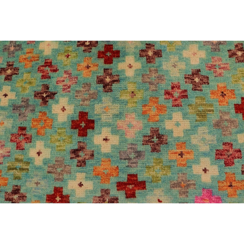 Boho Chic Balochi O'Connor Blue/Rust Hand Knotted Wool Rug - 3'2'' x 5'1''