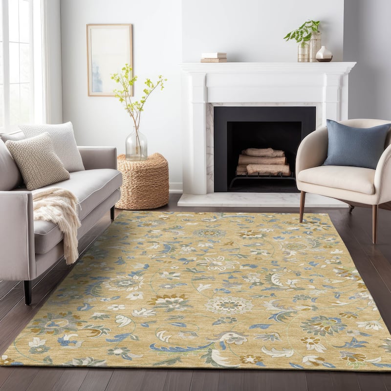 Machine Washable Indoor/ Outdoor Traditional Chantille Rug
