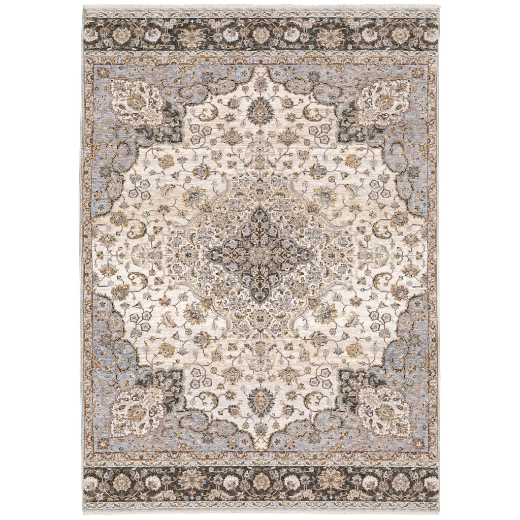 Style Haven Marley Faded Medallion Fringed Area Rug