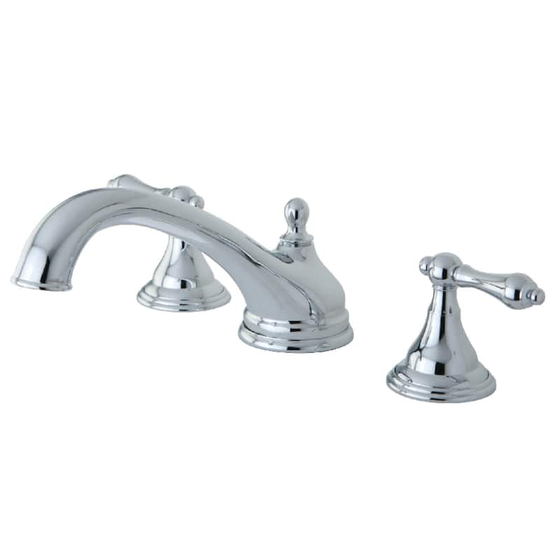 Kingston Brass Vintage Deck Mounted Roman Tub Filler with Lever - Polished Chrome
