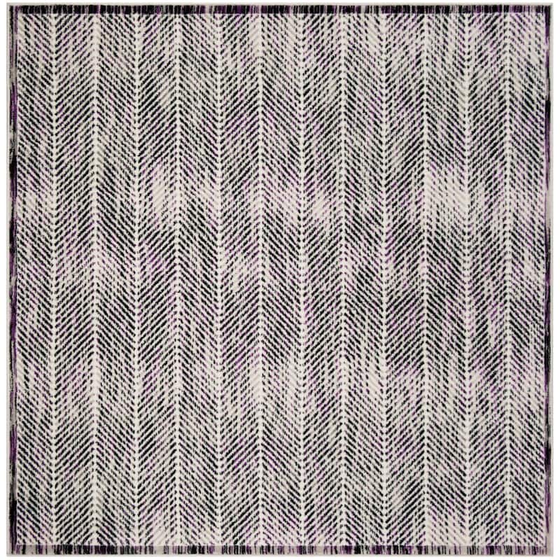 SAFAVIEH Skyler Hedwig Modern Rug - 6'7" Square - Grey/Purple