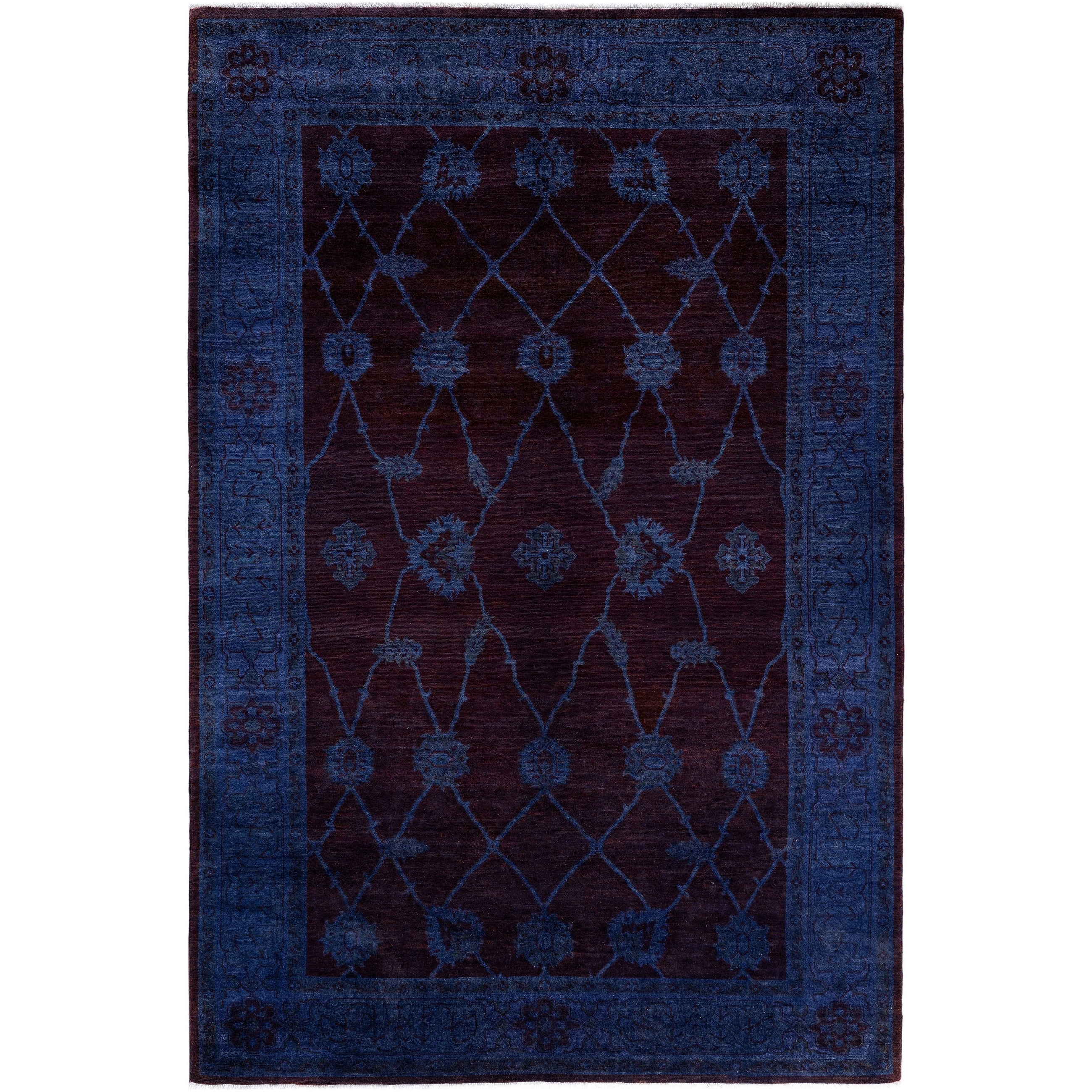Overdyed One-of-a-Kind Hand-Knotted Area Rug - Purple - 6' 1" x 9' 2"