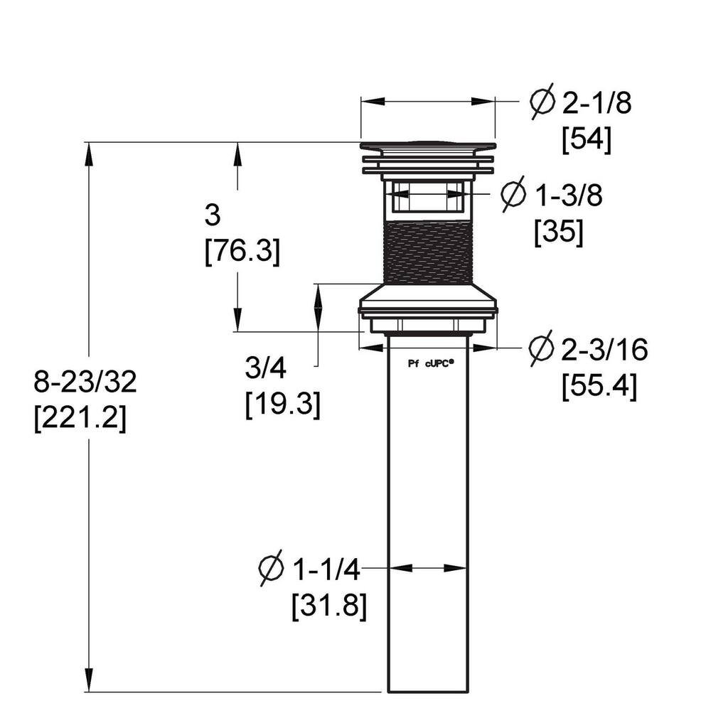 Pfister Genuine Replacement Part Push and Seal All Metal Drain