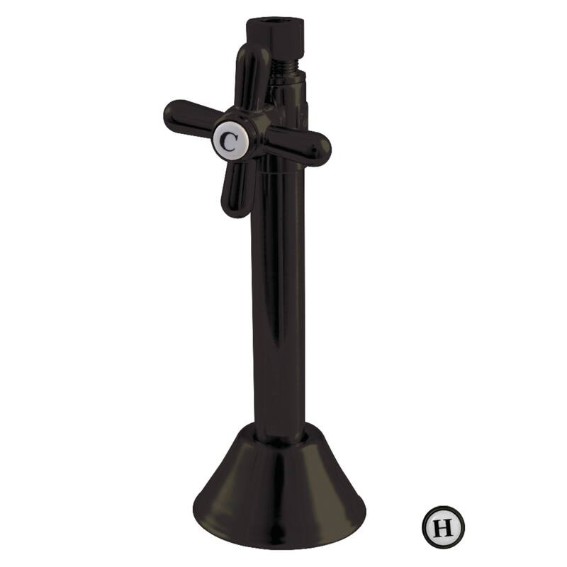 Kingston Brass Vintage 1/2-Inch Sweat x 3/8-Inch O.D. Comp Straight Shut-Off Valve with 5-Inch Extension - Oil Rubbed Bronze