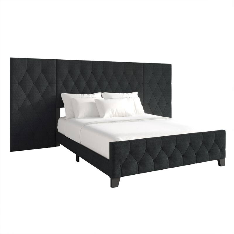 CraftPorch Modern Button Tufted Diamond Bed
