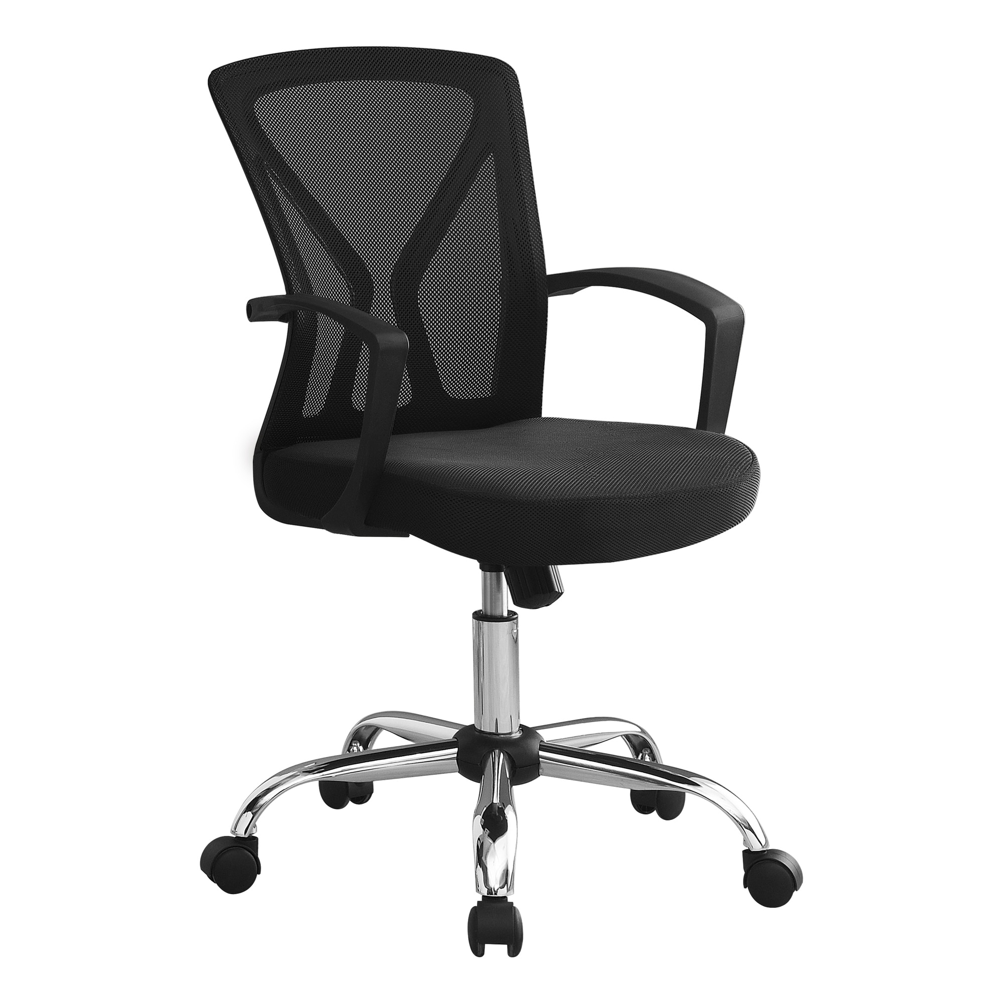 Office Chair, Adjustable Height, Swivel, Ergonomic, Armrests, Computer Desk, Work, Metal, Fabric, Chrome, Contemporary