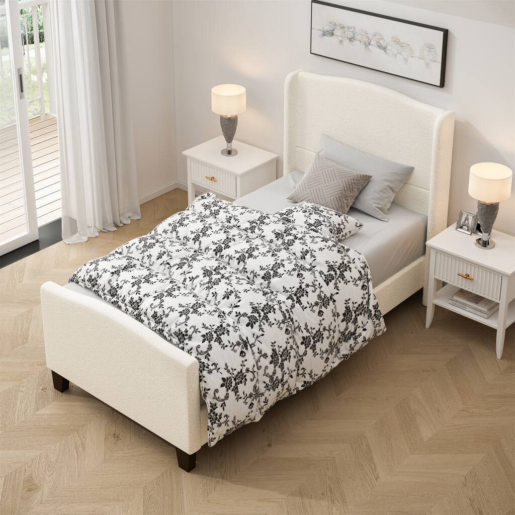 Twin Size Upholstered Bed Frame