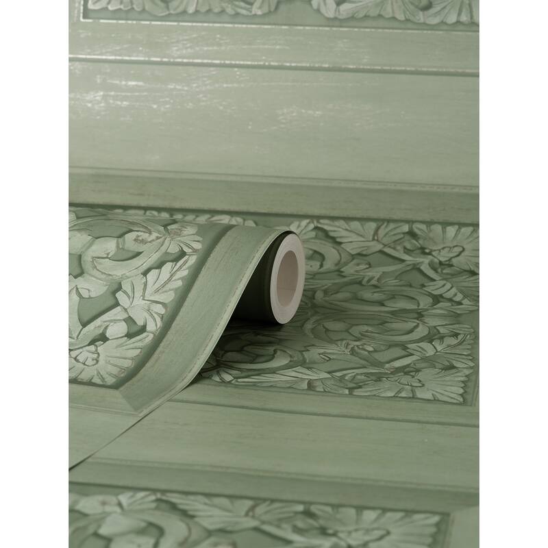 Fine Decor Albie Moss Carved Panel Wallpaper