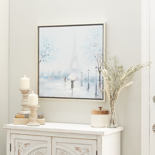 slide 2 of 7, Blue Polystone Transitional Framed Wall Art