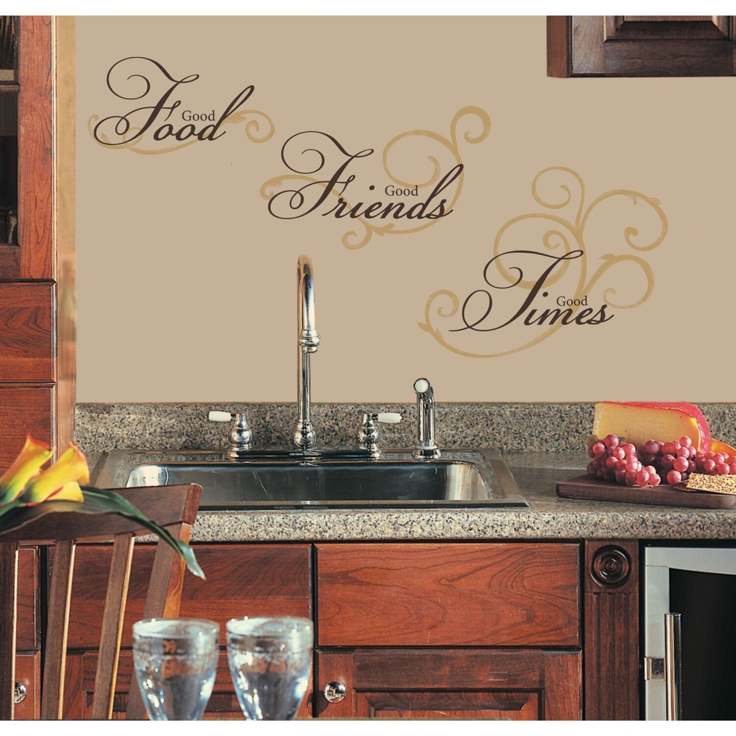Roommates RMK1692SCS Good Food, Good Friends, Good Times Wall Decals