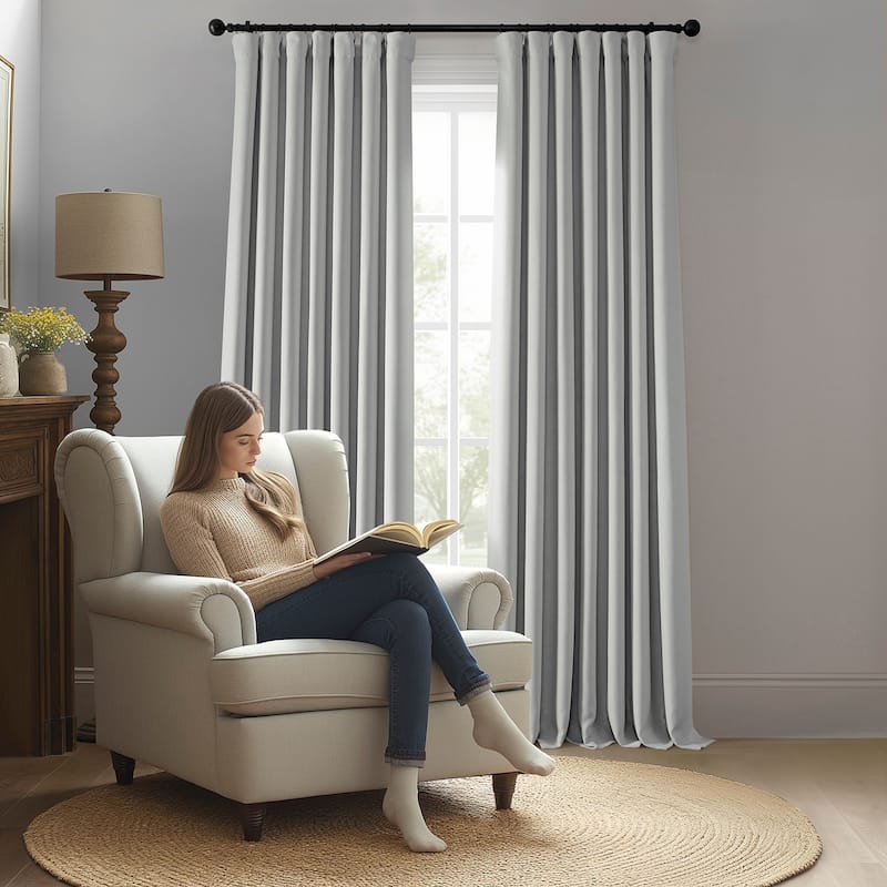 Exclusive Fabrics Faux Linen Room Darkening Curtain (1 Panel)