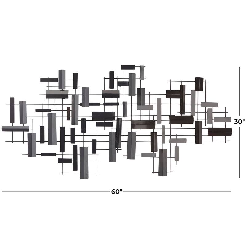 CosmoLiving by Cosmopolitan Metal 3D Stripes Geometric Wall Decor - Gold or Black