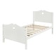 preview thumbnail 4 of 22, Twin Size Platform Bed with Heart-shaped Decoration Headboard and Footboard, Slat Bed Frame with Wood Slat Support