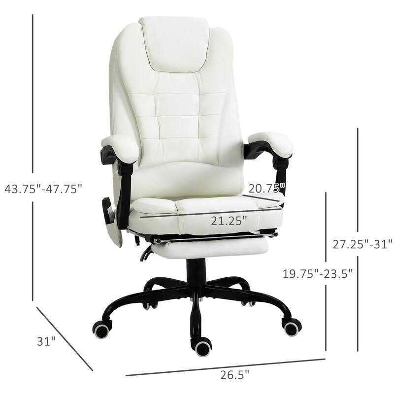 Vinsetto 7-Point Massage Office Chair High Back Executive Recliner - N/A