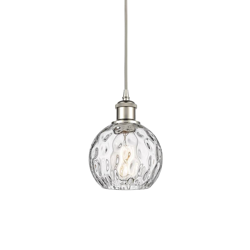 Innovations Lighting 516-1P-8-6 Athens Pendant Athens 6" Wide Mini - Polished Nickel / Clear Water Glass