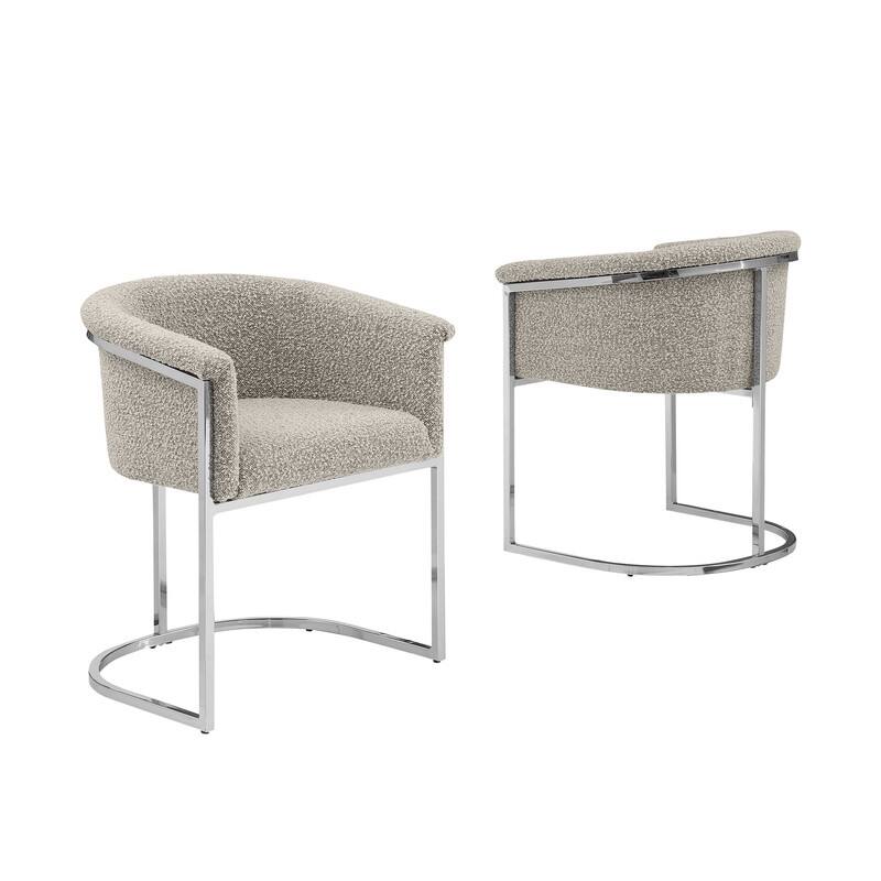 Best Quality Furniture Boucle Fabric Dining Chairs (Set of 2)