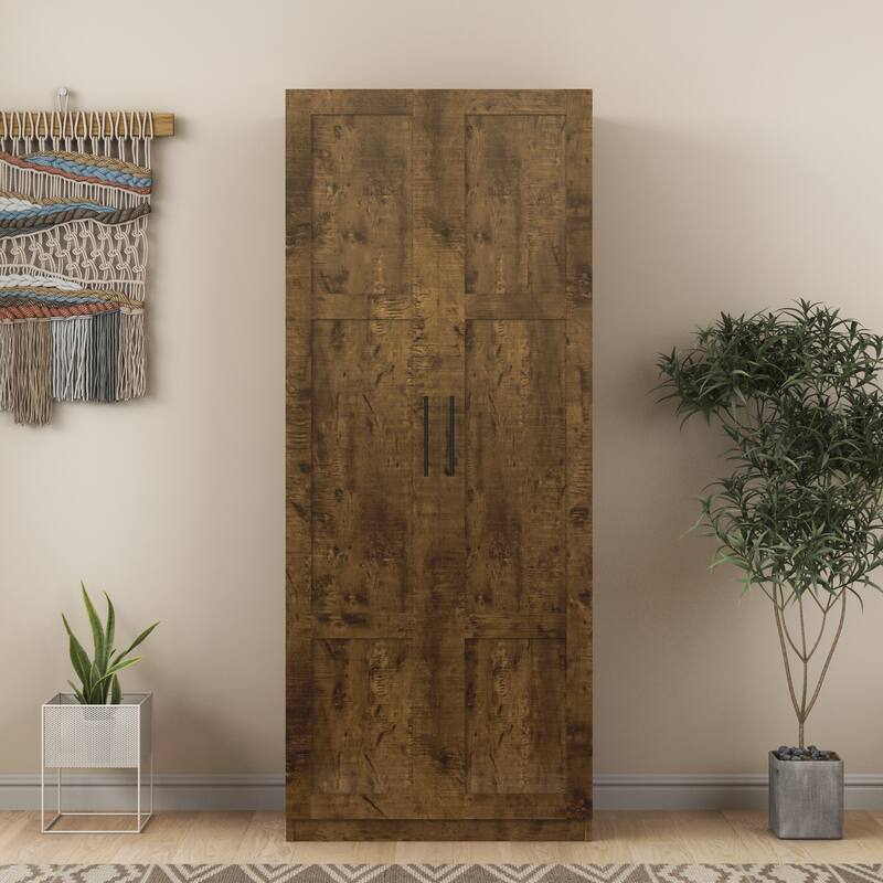 High wardrobe and kitchen cabinet with 2 doors and 3 partitions