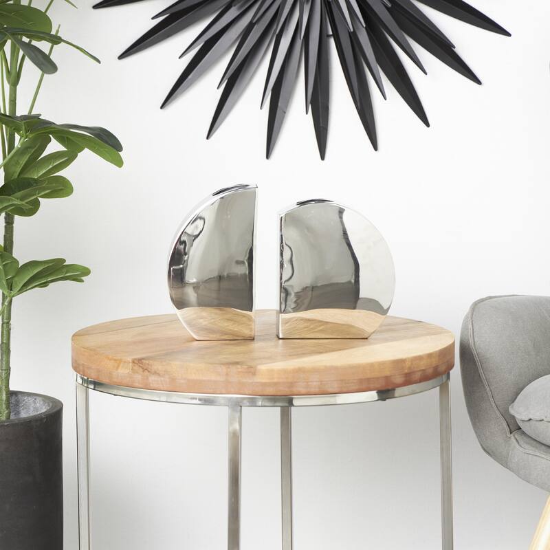 Stainless Steel Metal Decorative Vase with a Sleek Mirror Finish - Set of 2 Silver - Roche River Decor