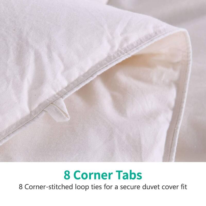 King Size Luxury 100% Organic Cotton All Season Goose Feathers Down Comforter 750 Fill Power Medium Warmth Duvet Insert, 106x90