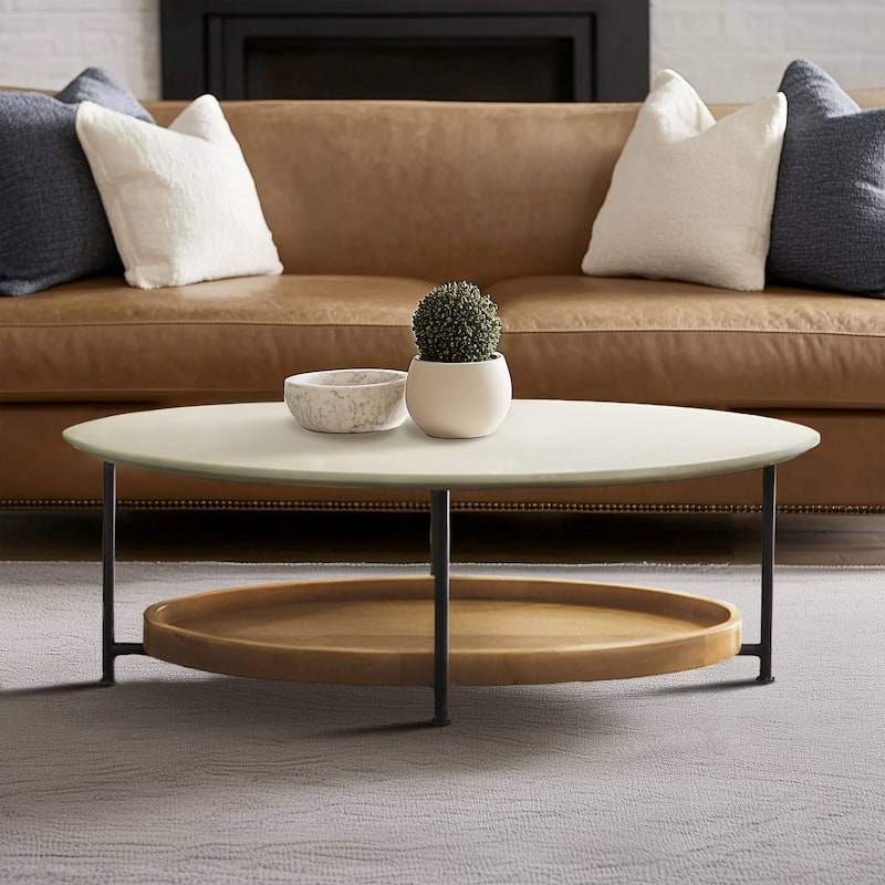 Madison Park Beaumont White/ Natural Coffee Table