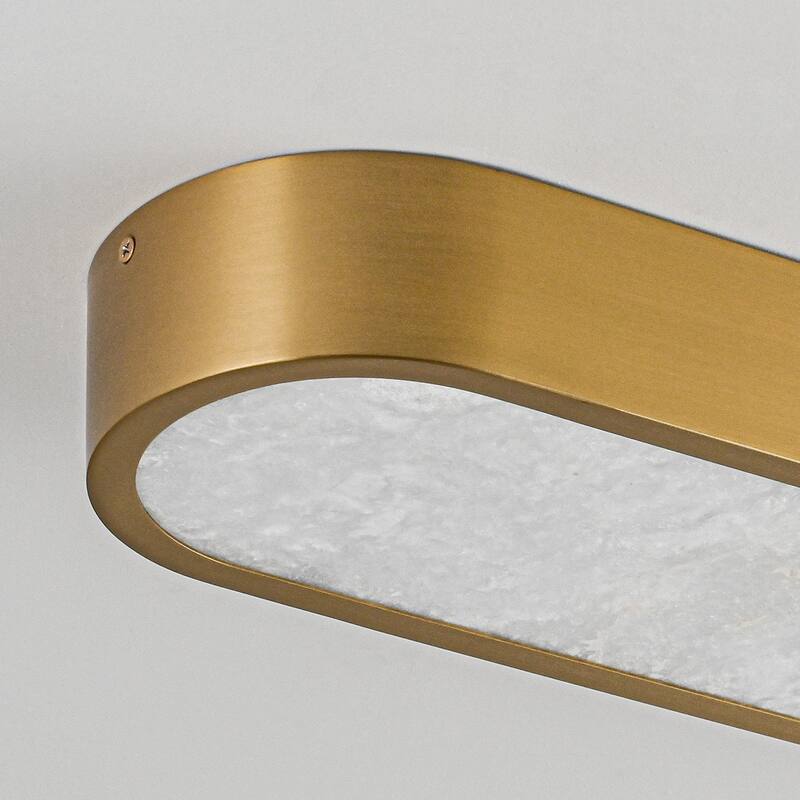 23.6" Dimmable Alabaster Marble LED Flush Mount Ceiling Light for Kitchen Bedroom