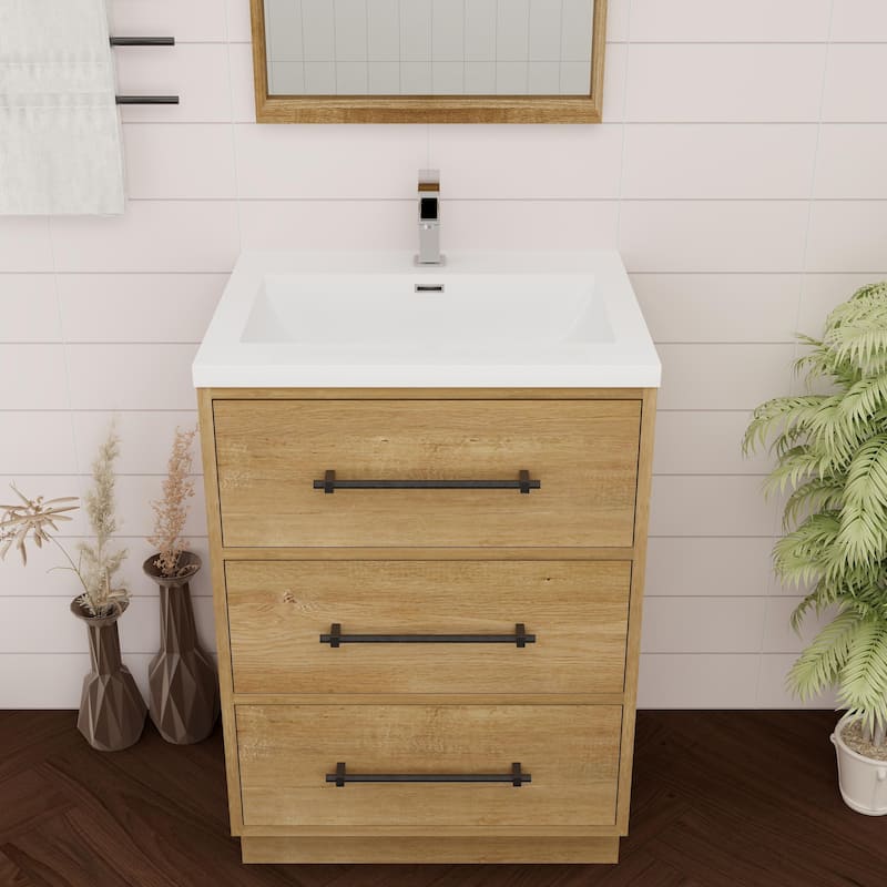 Victoria 24'' Freestanding Vanity with Reinforced Acrylic Sink - 23.5