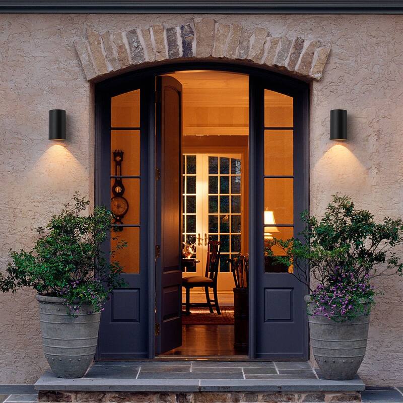 1-Light Cylinder Outdoor Wall Sconce