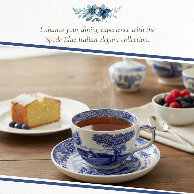 Spode Blue Italian Jumbo Cup and Saucer Set