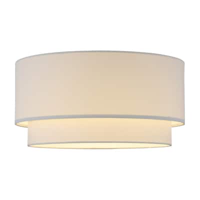 Artiva Large Premium Double Drum Linen Shade-Off White