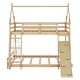 preview thumbnail 8 of 22, Artsy Twin over Queen House Bunk Bed with Climbing Nets and Climbing Ramp, Maximized Space & Playful Design