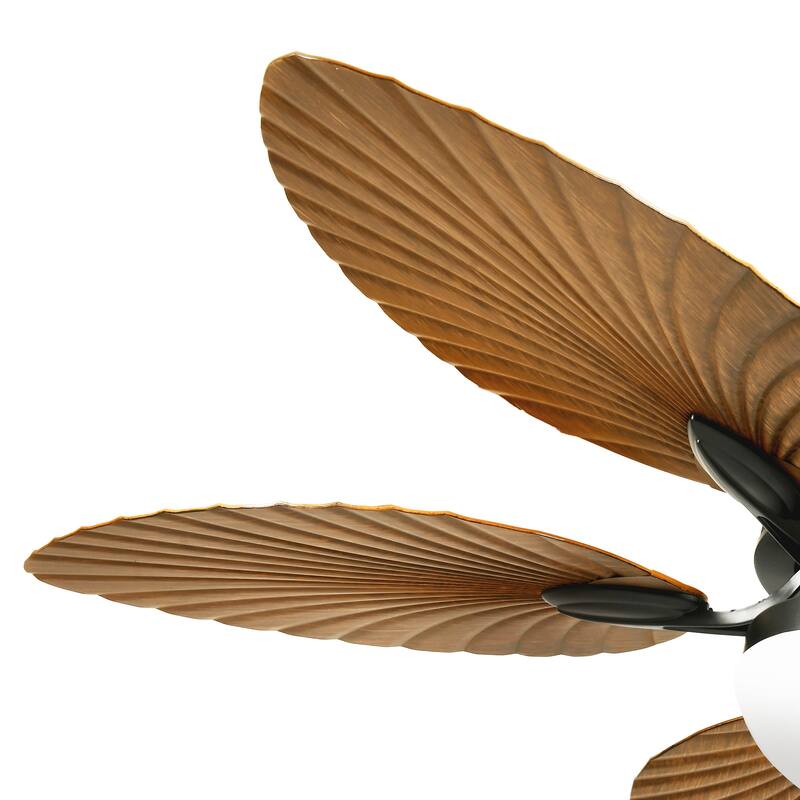 Moasis 52" Palm Leaf Fan Smart Tropical Ceiling Fan with LED Light and Remote
