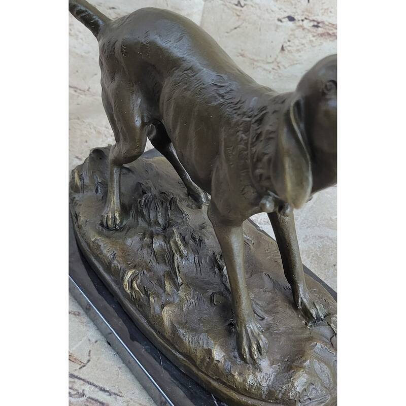 Hunting Imitative Dog Imitative Wolfhound Bronze Marble Statue Bookend Sculpture Artwork Gift Sale