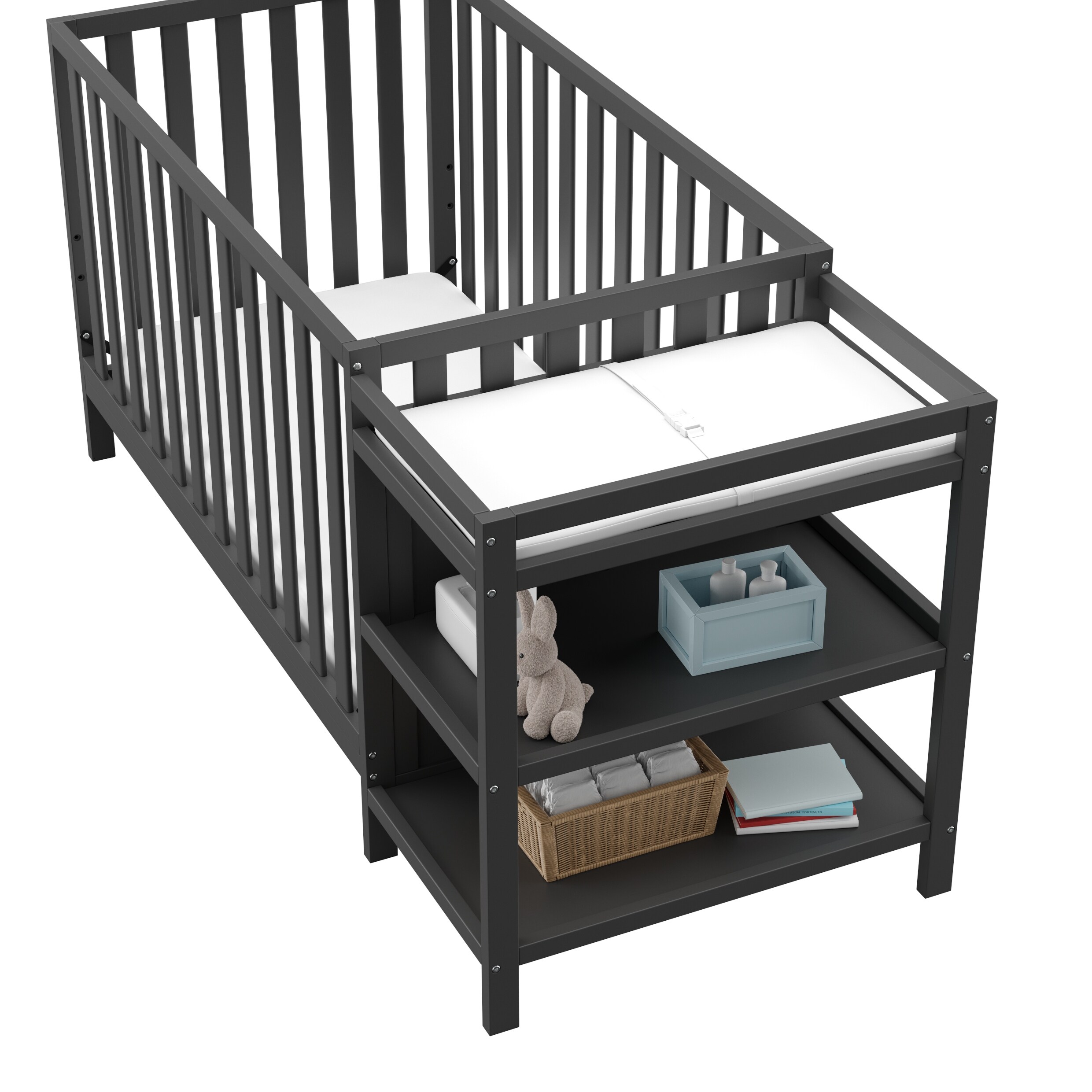 simplicity crib with attached changing table