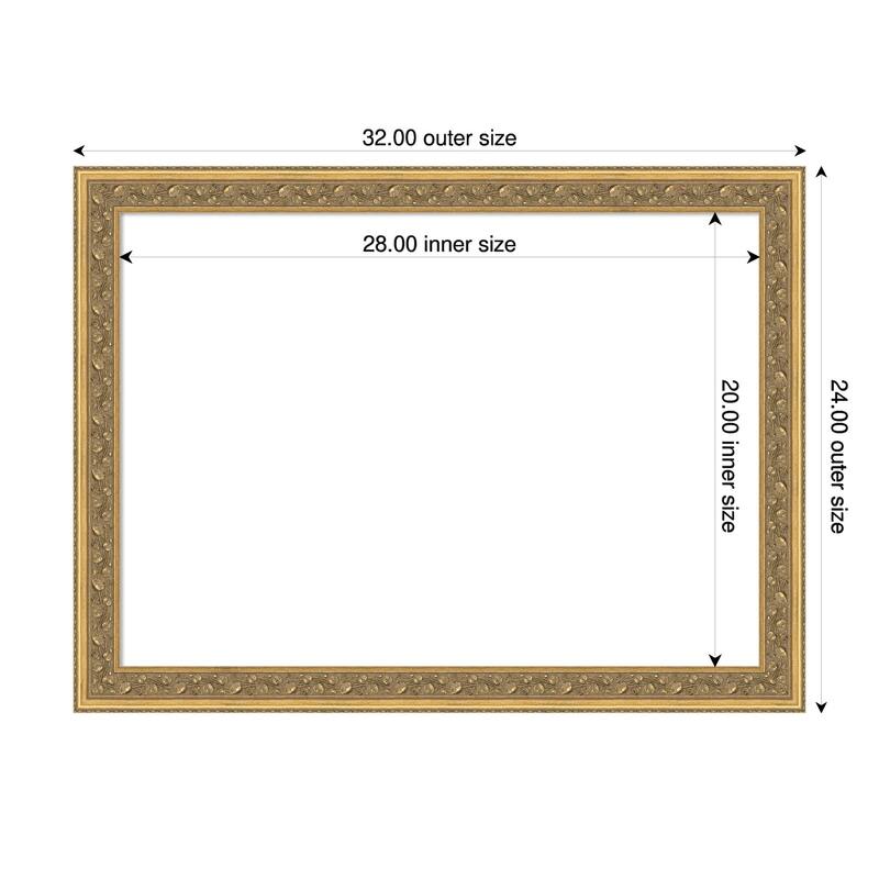 Carter Dark Gold Framed Dry Erase Magnetic Board - 32 x 24 in