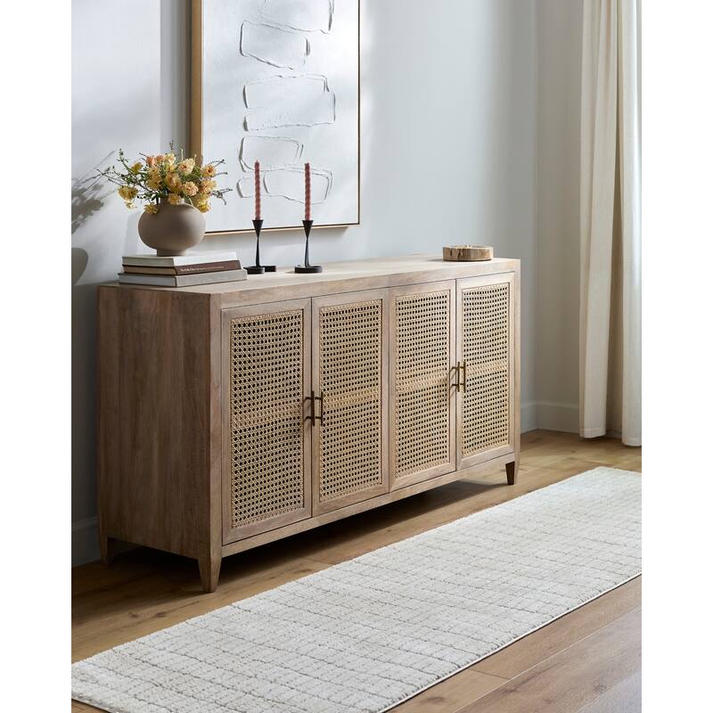 Livabliss x Our PNW Home Cascade Global Striped Area Rug - 2'7" x 7'3" - Ivory/Light Brown