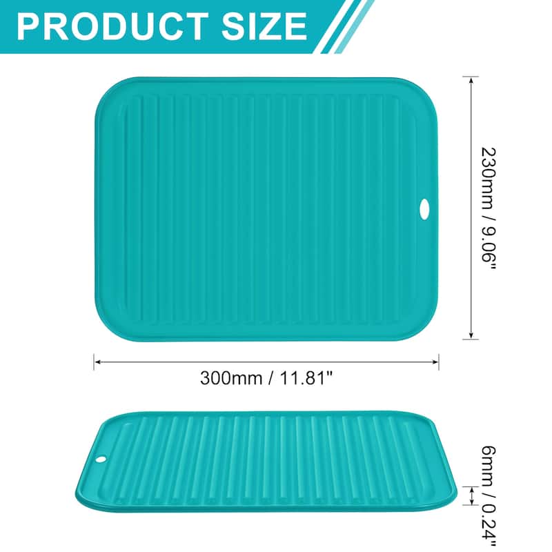 Silicone Dish Drying Mat, 9"x12" Trivets for Hot Pots and Pans - Dark Blue - 1 Pack